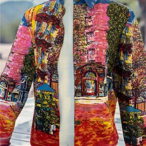 Vintage take two embellished Button-Up Jean Jacket size small